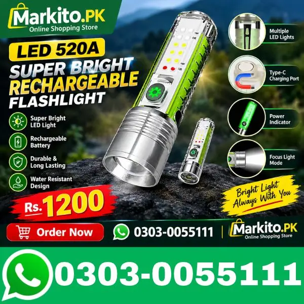 LED 520A Super Bright Rechargeable Flashlight