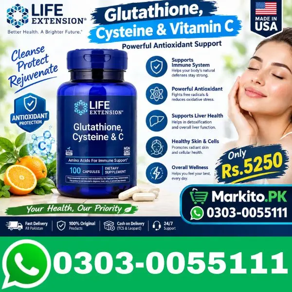 Life Extension Glutathione, Cysteine & Vitamin C – 100 Capsules
