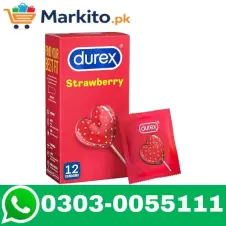 Durex Strawberry Flavoured Condoms With Dots 12 Pack