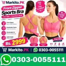 Front Zipper Sports Bra Free size Premium Stuff