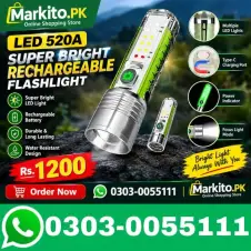 LED 520A Super Bright Rechargeable Flashlight