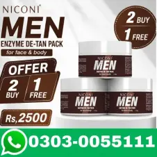 Niconi Men Enzyme De Tan Pack Cream Offer 2 Buy 1 Free 