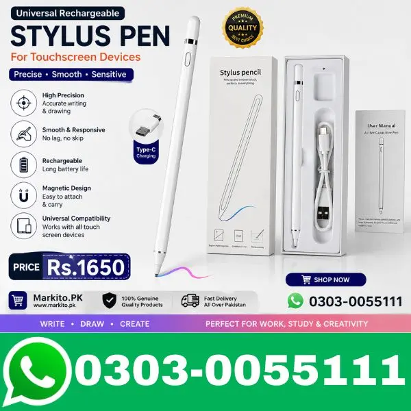 Universal Rechargeable Stylus Pen for Touchscreen Devices